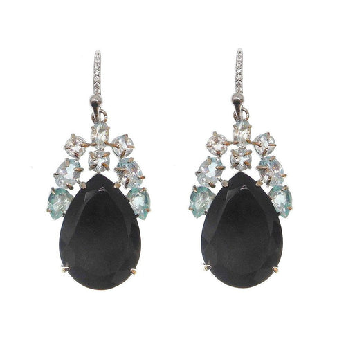 Chandelier Black Onyx and Blue Quartz-Bounkit-Swag Designer Jewelry