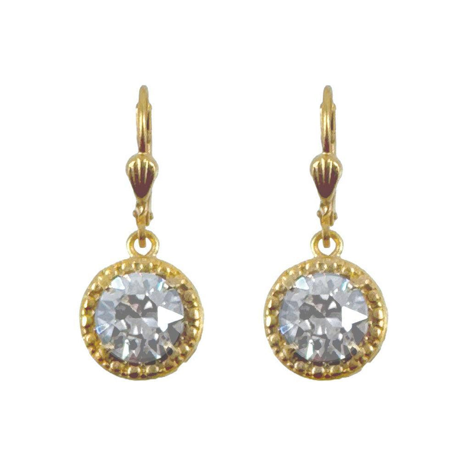 Channel Set Earrings with Clear Crystal-La Vie Parisienne-Swag Designer Jewelry