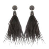 Charcoal Feather Earrings-Suzanna Dai-Swag Designer Jewelry