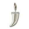 Silver Charm 0067 Tooth pendant with clear CZ accents.
