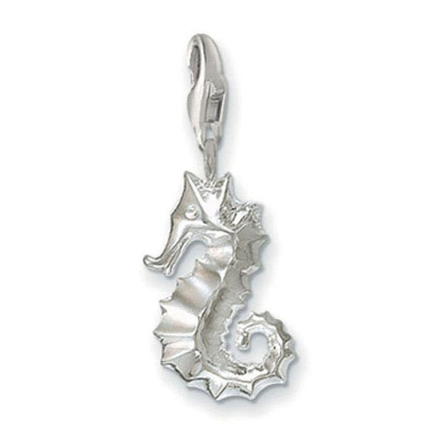 Charm 0151 Seahorse: Silver seahorse charm with clasp.

