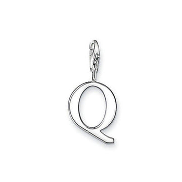 Silver letter Q charm pendant
