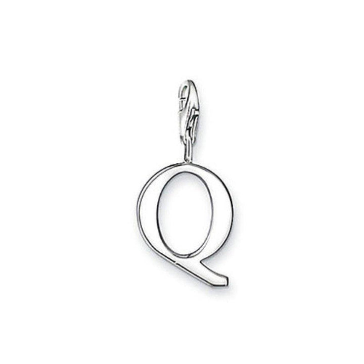 Silver letter Q charm pendant
