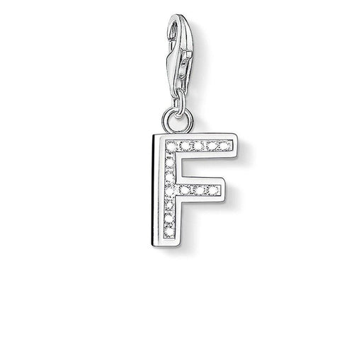 Charm 0228 Pave Letter F-Thomas Sabo-Swag Designer Jewelry