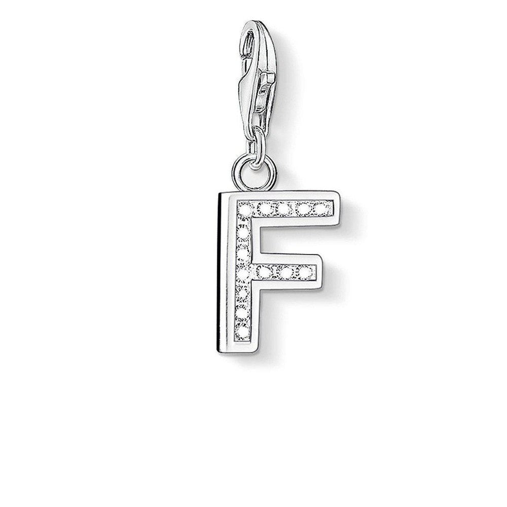 Charm 0228 Pave Letter F-Thomas Sabo-Swag Designer Jewelry