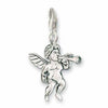 Charm 0515 Angel with Trumpet: Silver cherub charm playing a trumpet, perfect for jewelry collectors.

