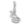 Silver Aquarius charm, Waterbearer zodiac sign pendant

