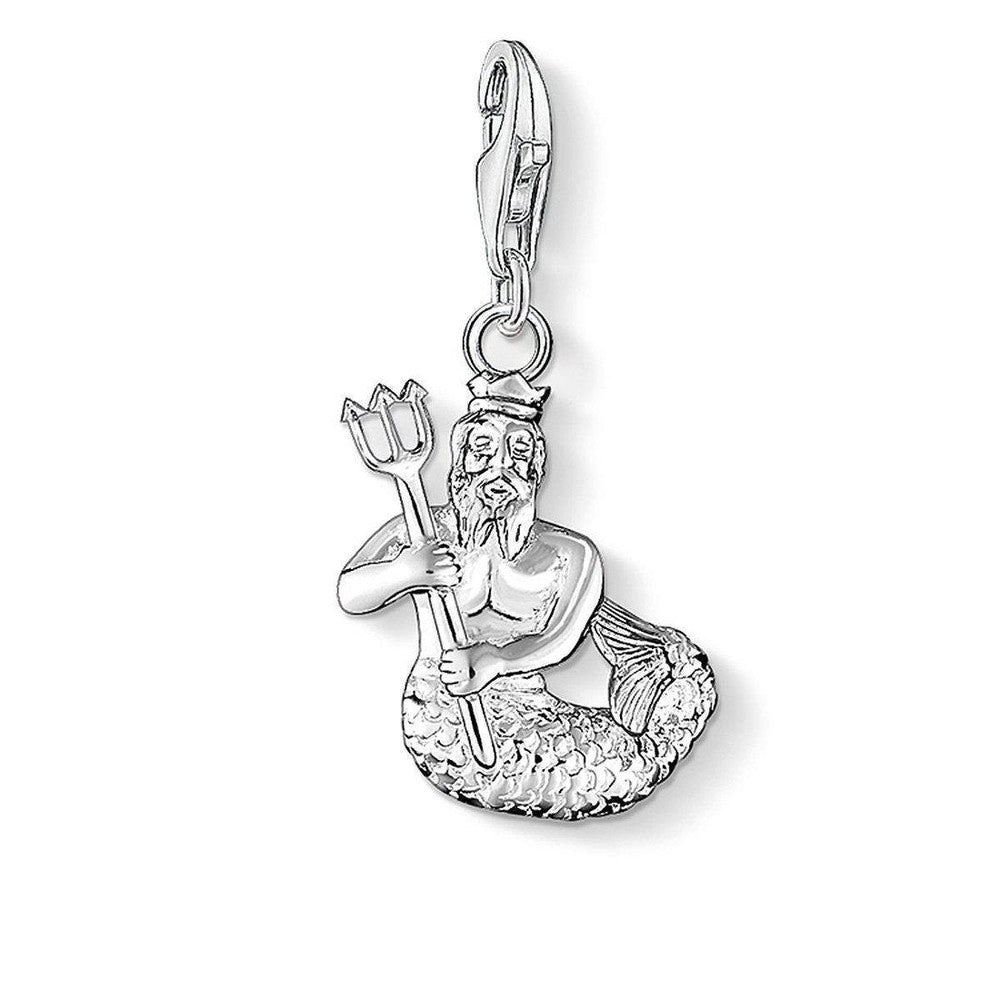 Silver Aquarius charm, Waterbearer zodiac sign pendant
