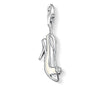 Silver Charm 0675 bridal shoe pendant featuring an ivory high-heel with crystal detail.
