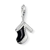 Charm 0741 black clog charm, silver-tone with black enamel detail.
