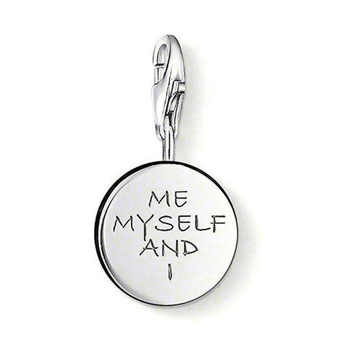 Charm 0882 "Me Myself And I" silver charm pendant
