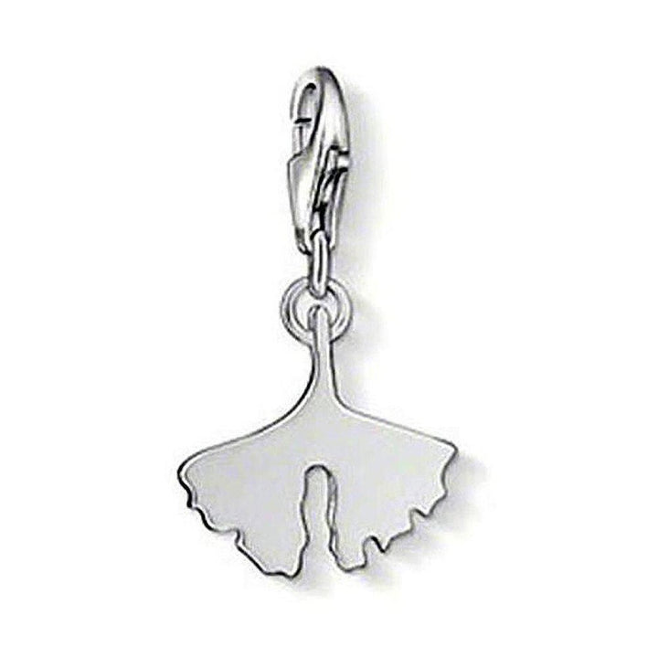 Charm 1007 Ginkgo silver charm, ginkgo leaf design.
