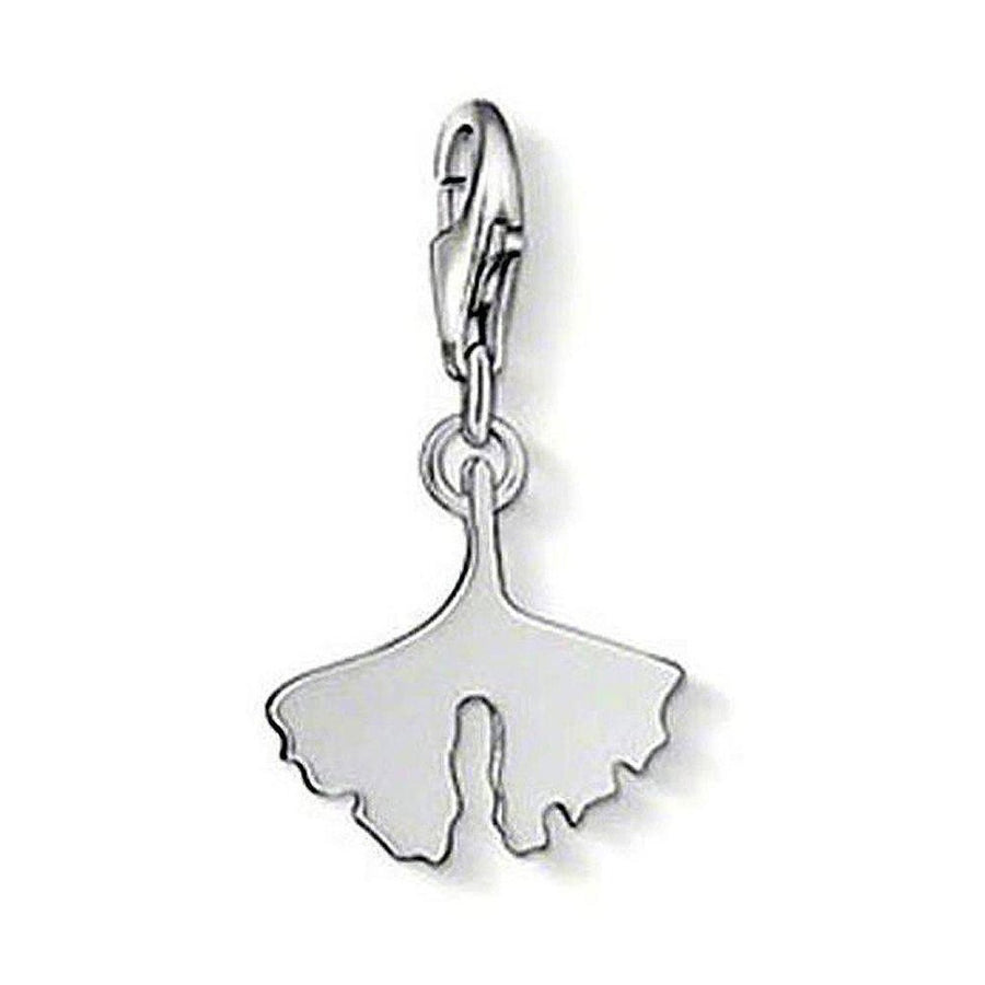 Charm 1007 Ginkgo silver charm, ginkgo leaf design.
