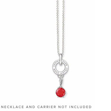 July birthstone charm featuring a vibrant red gemstone pendant
