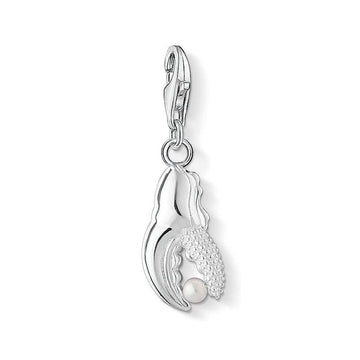 Charm 1346 Lobster Claw: Silver lobster claw charm with pearl, perfect for adding nautical flair to your jewelry.

