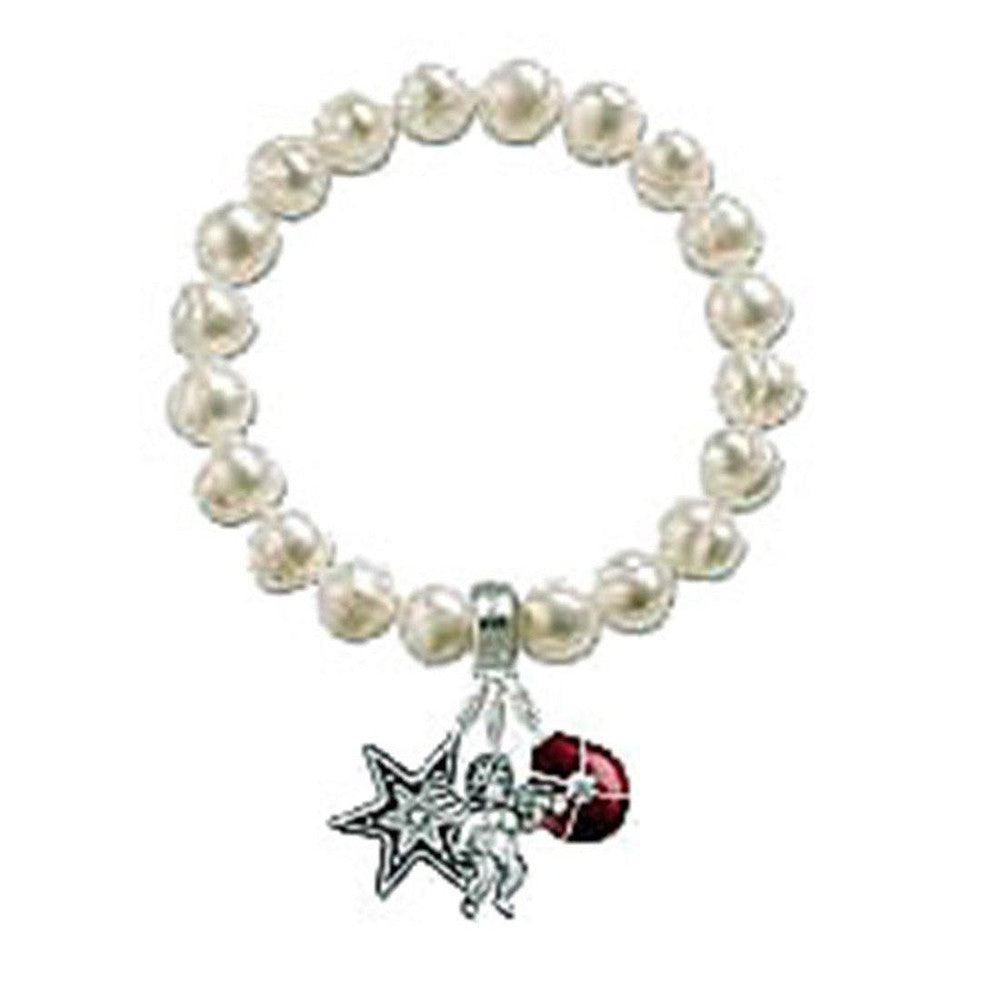 Charm Bracelet Silver Pearl-Thomas Sabo-Swag Designer Jewelry