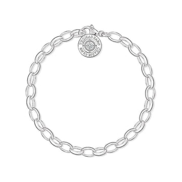 Silver charm bracelet with diamond clasp, Thomas Sabo Charm Club
