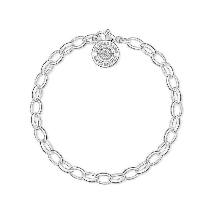 Silver charm bracelet with diamond clasp, Thomas Sabo Charm Club
