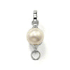 Elegant pearl charm carrier with silver clasp

