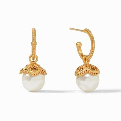 Chloe Pearl Hoop and Charm Earring-Julie Vos-Swag Designer Jewelry