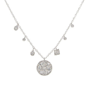 Circle Diamond White Gold Pendant-Meira T-Swag Designer Jewelry