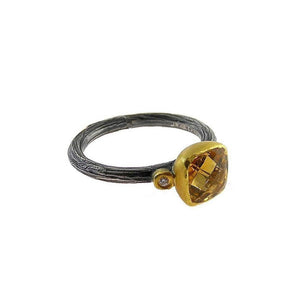 Citrine Ring with Diamond-Kurtulan-Swag Designer Jewelry