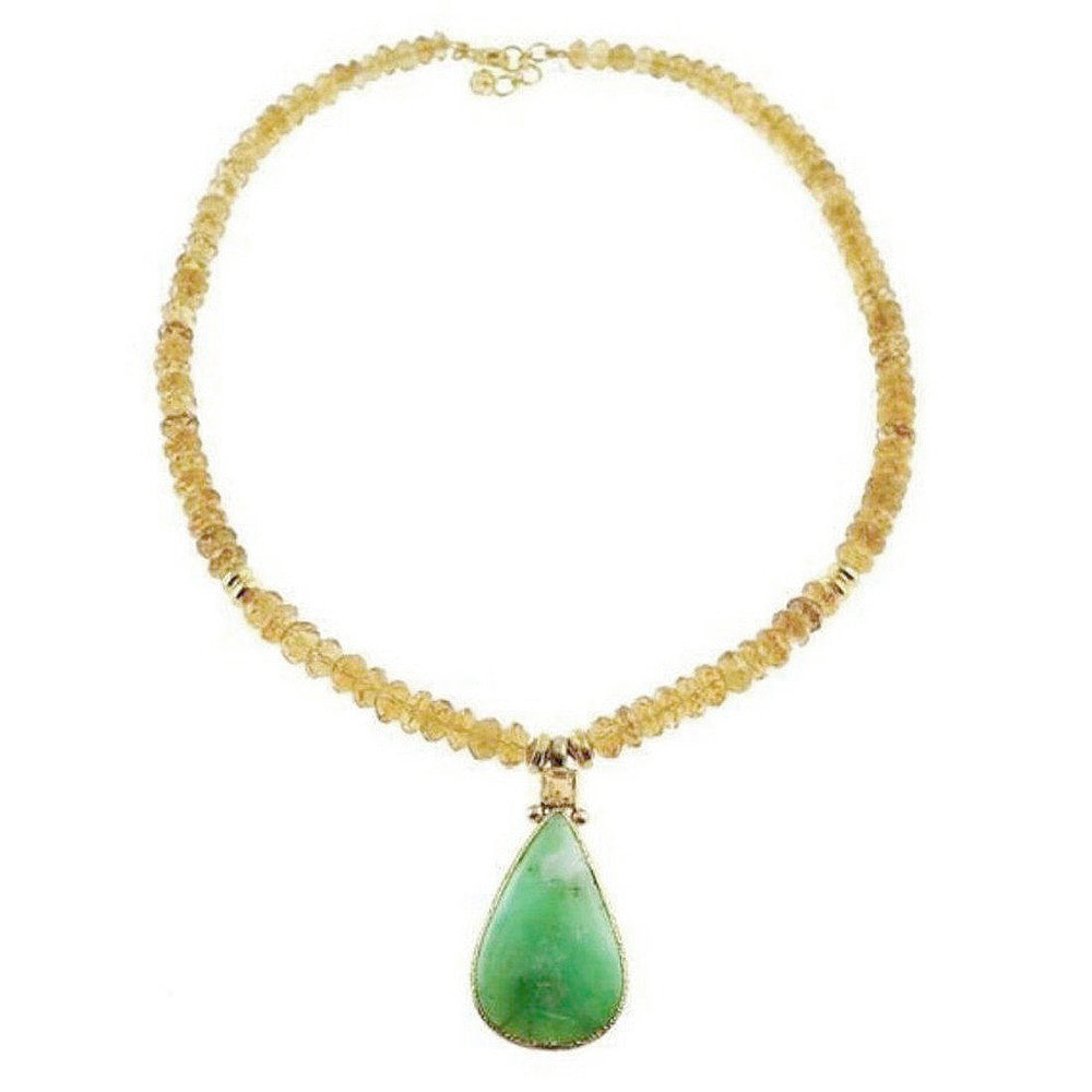 Citrine and Chrysoprase Necklace