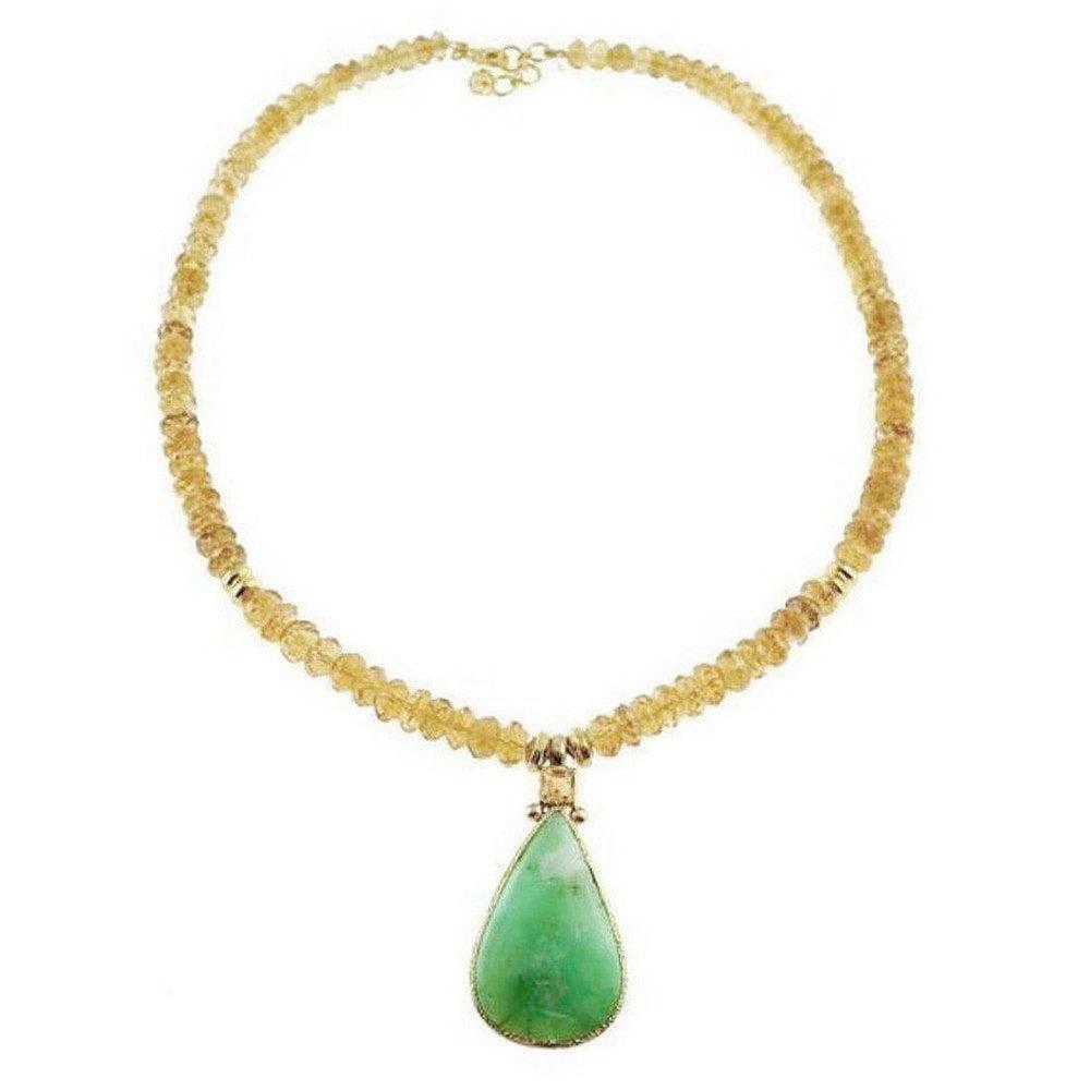 Citrine and Chrysoprase Necklace-Vasant-Swag Designer Jewelry