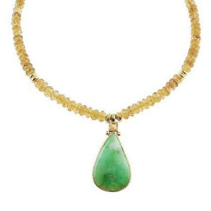 Citrine and Chrysoprase Necklace