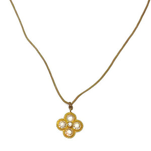 Cord Crystal Flower Pendant-Bijou Amani-Swag Designer Jewelry