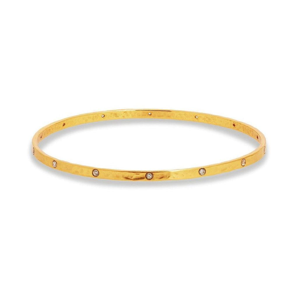 Gold Crescent bangle with sparkling diamonds.
