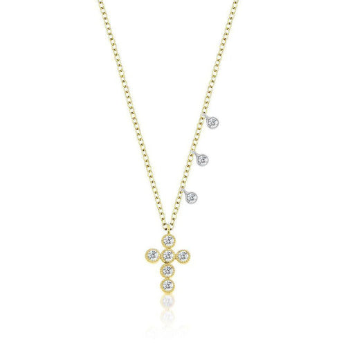 Cross Necklace Yellow Gold-Meira T-Swag Designer Jewelry