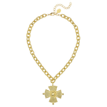 Cross on Link Chain-Susan Shaw-Swag Designer Jewelry