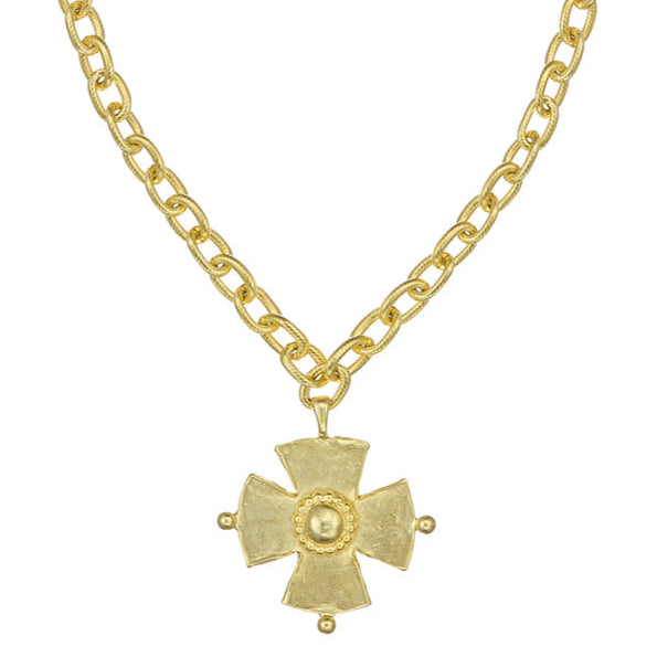 Cross on Link Chain-Susan Shaw-Swag Designer Jewelry