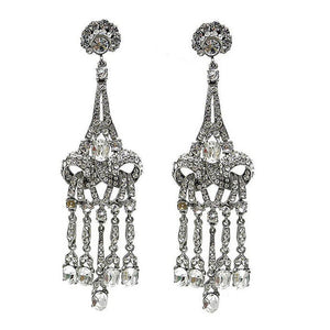 Crystal Chandelier Clip Earring-Jose Maria Barrera-Swag Designer Jewelry