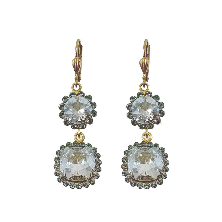 Crystal Dangle Earrings in Gray Crystal