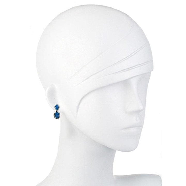 Crystal Drop Earrings in Lapis-Theia Jewelry-Swag Designer Jewelry