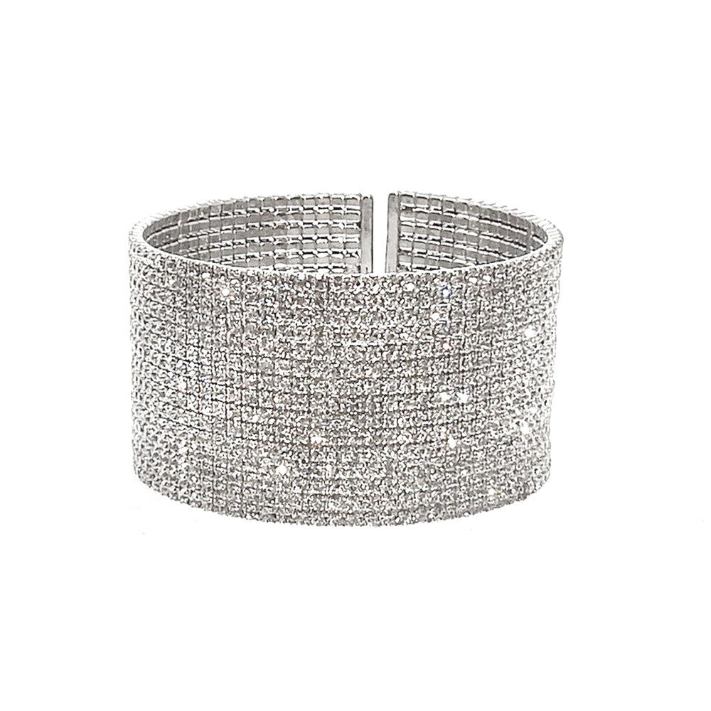 1.25" Flexible Pave Crystal Cuff