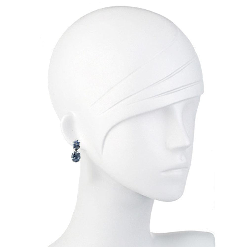Crystal Tear Drop Earrings in Jet-Theia Jewelry-Swag Designer Jewelry