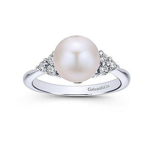 Cultured Pearl and Diamond Ring-Gabriel & Co-Swag Designer Jewelry