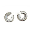 Silver curved abstract sphere earrings
