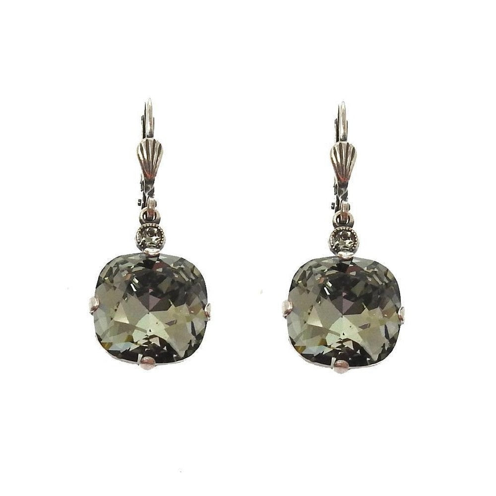 Cushion Cut Dangle - Charcoal-Swag Designer Jewelry-Swag Designer Jewelry