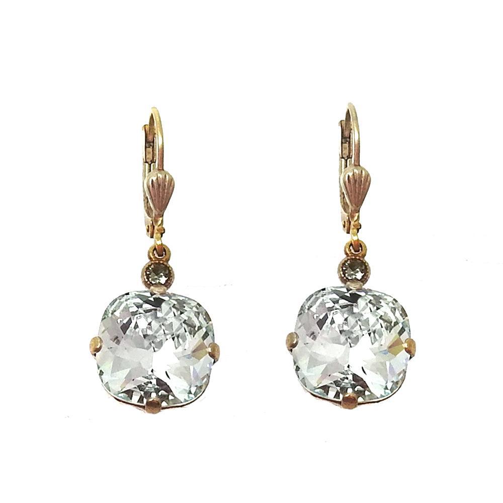 Cushion Cut Earring in Clear-La Vie Parisienne-Swag Designer Jewelry