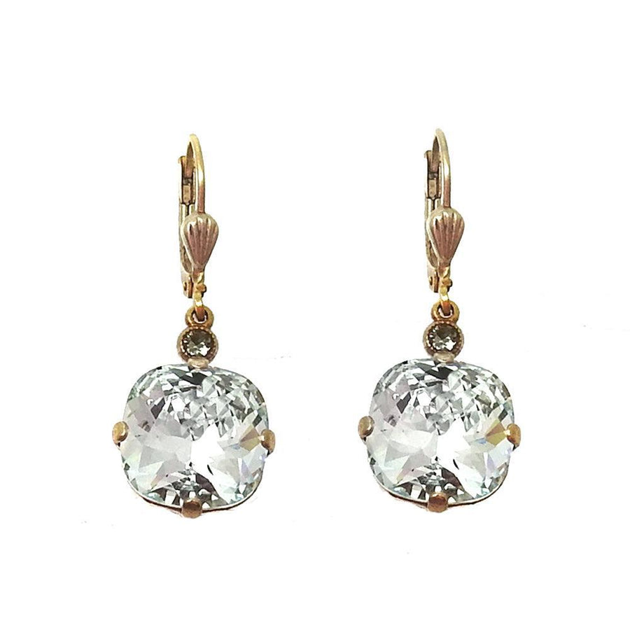 Cushion Cut Earring in Clear-La Vie Parisienne-Swag Designer Jewelry