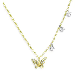 Dainty Diamond Butterfly Necklace-Meira T-Swag Designer Jewelry