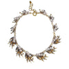 Danae Necklace with glass pearls; gold chain, gray & gold accents
