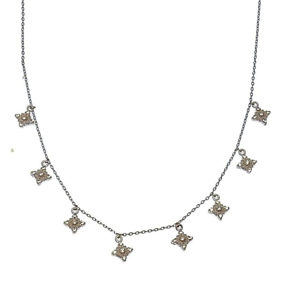 Dangling Flower Station Necklace-Bijou Amani-Swag Designer Jewelry