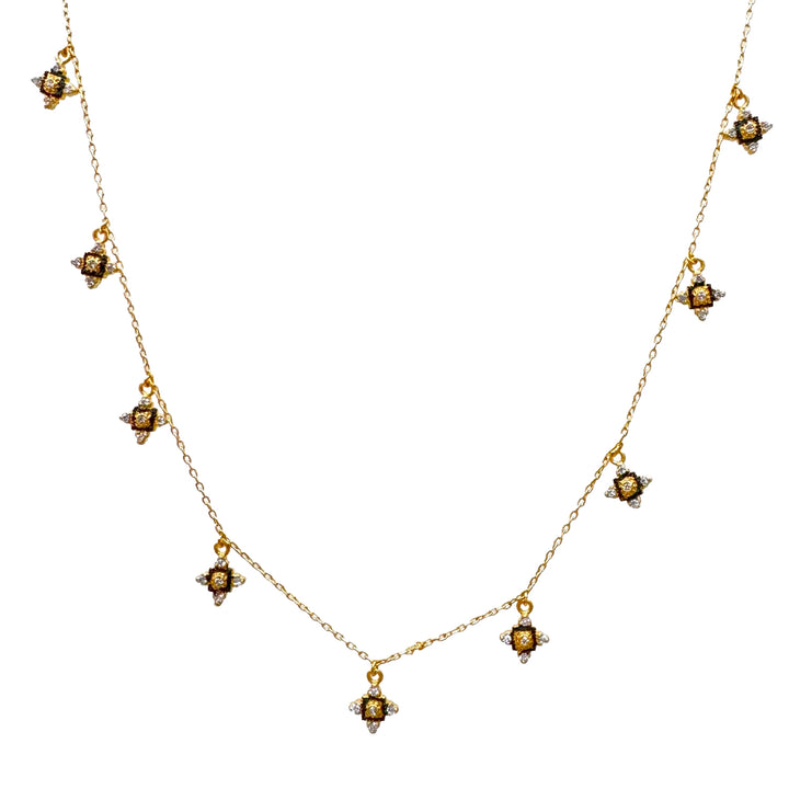 Dangling Flower Station Necklace-Bijou Amani-Swag Designer Jewelry