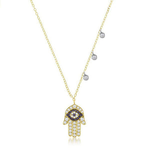 Diamond Hand of Fatima Necklace-Meira T-Swag Designer Jewelry