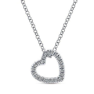 Diamond Heart Necklace: Delicate silver chain with a sparkling diamond-encrusted heart pendant.
